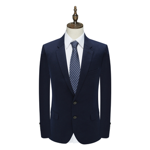 深蓝色1200282 羊毛两粒扣后中开衩商务西装 MY359美男式 春秋西服