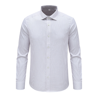 时尚 MY179美尔男春秋长袖 白格 棉休闲商务上衣 都市免烫 衬衫