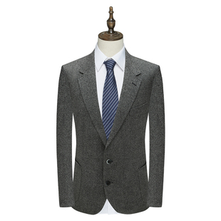 1100254 羊绒两粒扣无开衩商务西装 MY502美男式 春秋西服