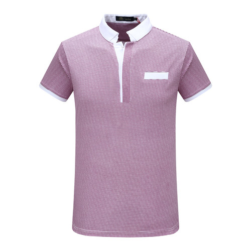 AB1493邦纳男式夏季短袖T恤 棉翻领套头休闲商务上衣 紫色