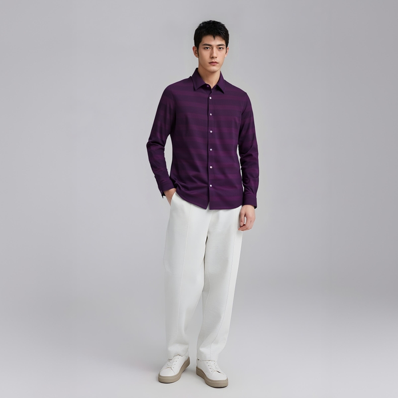 CA709 机场货 卡 春秋男式长袖衬衫 羊毛百搭商务休闲上衣弹力