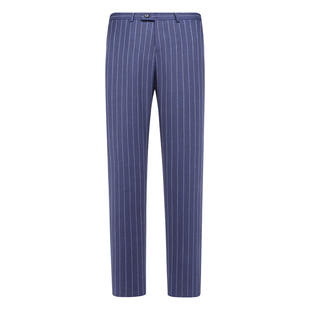 商务休闲长裤 绵羊毛中腰修身 深蓝色 西裤 Y1543路春秋男式