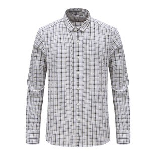 棉意大利面料百搭商务休闲上衣 衬衫 AB31歌男式 春秋长袖