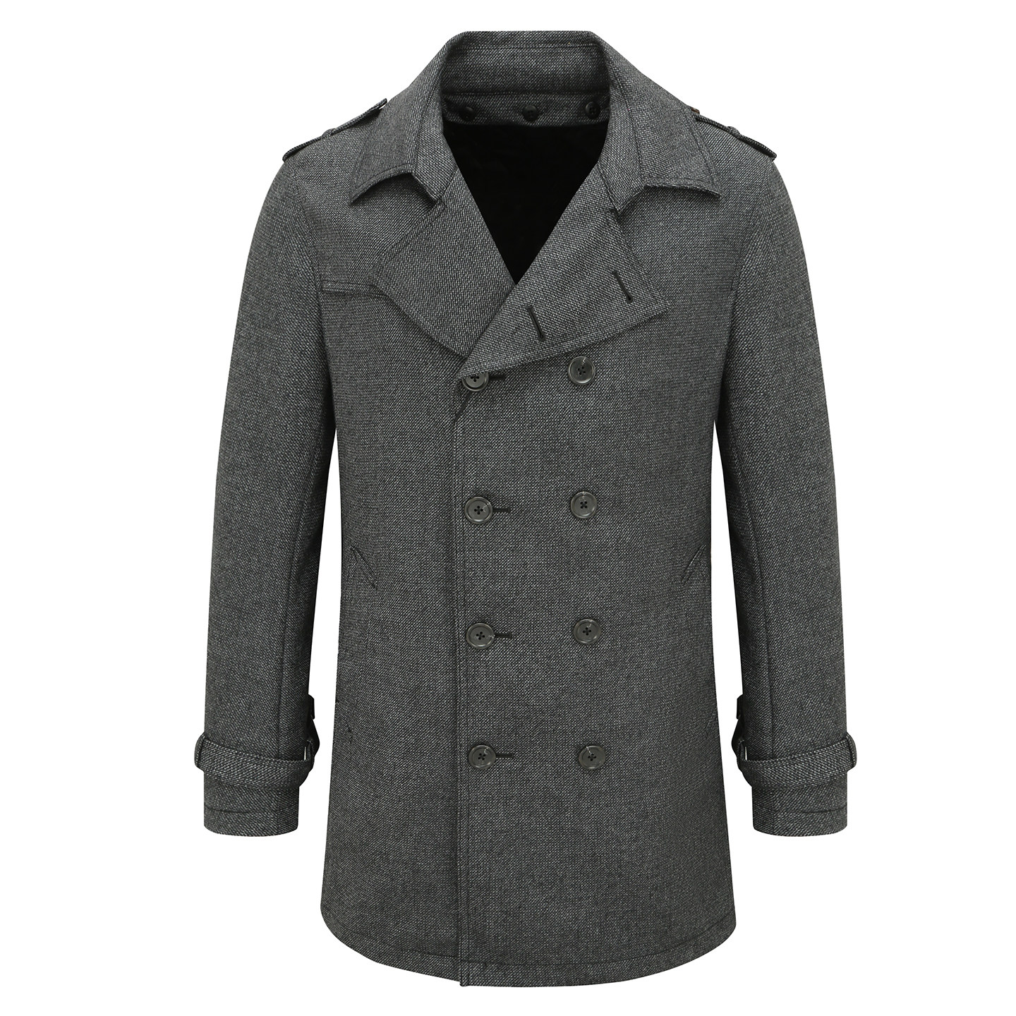 MY486美秋冬男式大衣 羊毛直排扣保暖防风外套 灰色可拆内胆,男装,毛呢大衣,淘宝优惠券,粉丝福利购,淘宝优惠卷