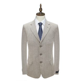 外套32411A款 纯新羊毛三粒扣无开衩商务西装 西服 PL270皮春秋男式