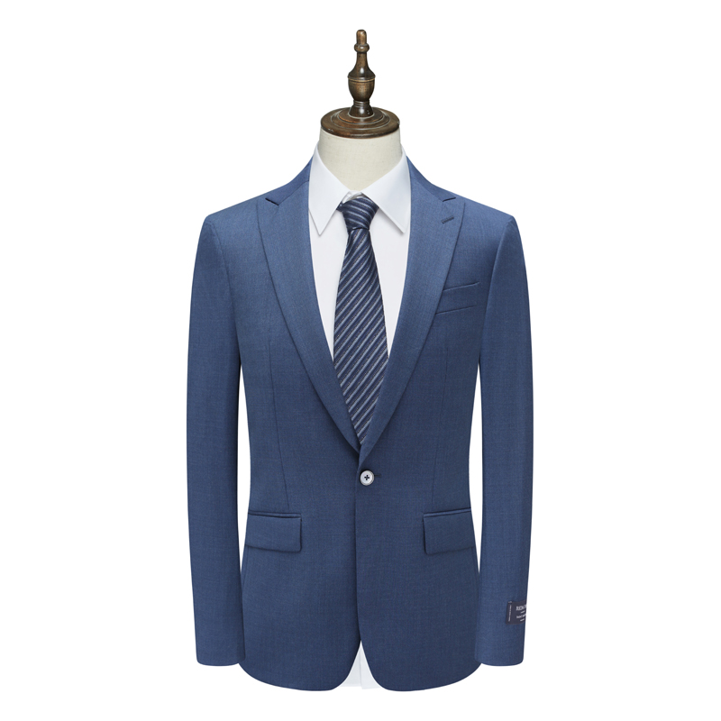 B1570鸟男式春秋西服 绵羊毛两粒扣后中开衩商务西装 211005