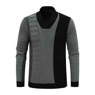 毛衣 KN68康L尼L男式 羊毛休闲开衫 舒适有弹力 灰色 羊毛衫