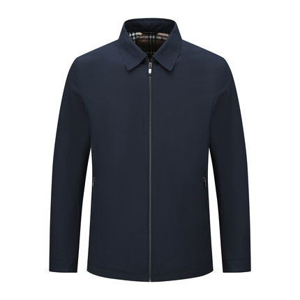 H1245秋冬款男式羽绒服 白鹅绒商务休闲保暖防风外套 深蓝色