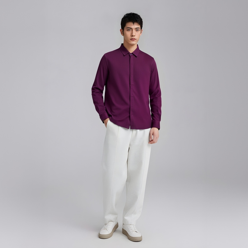 CA731 机场货 卡 春秋男式长袖衬衫 羊毛百搭商务休闲上衣弹力