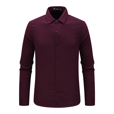 AB1491邦纳男春秋长袖衬衫 休闲商务上衣 暗红色 时尚都市