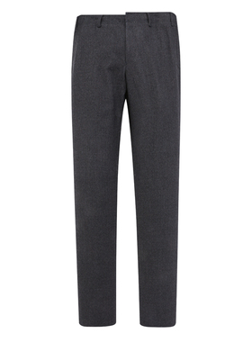 SA24萨BA蒂N春秋男式西裤 羊毛中腰修身商务休闲长裤 黑灰色