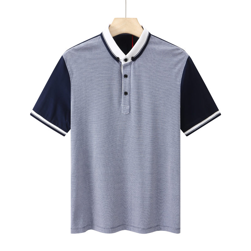 CA108 机场货 卡夏季男式短袖T恤 蚕丝翻领套头休闲商务上衣 弹力