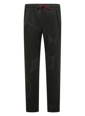 YW400D秋冬款男式休闲裤 中腰修身商务休闲长裤 黑色