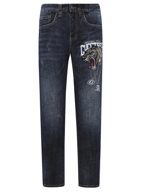 H1136男士春秋厚度牛仔裤 棉中腰修身商务休闲长裤 微弹