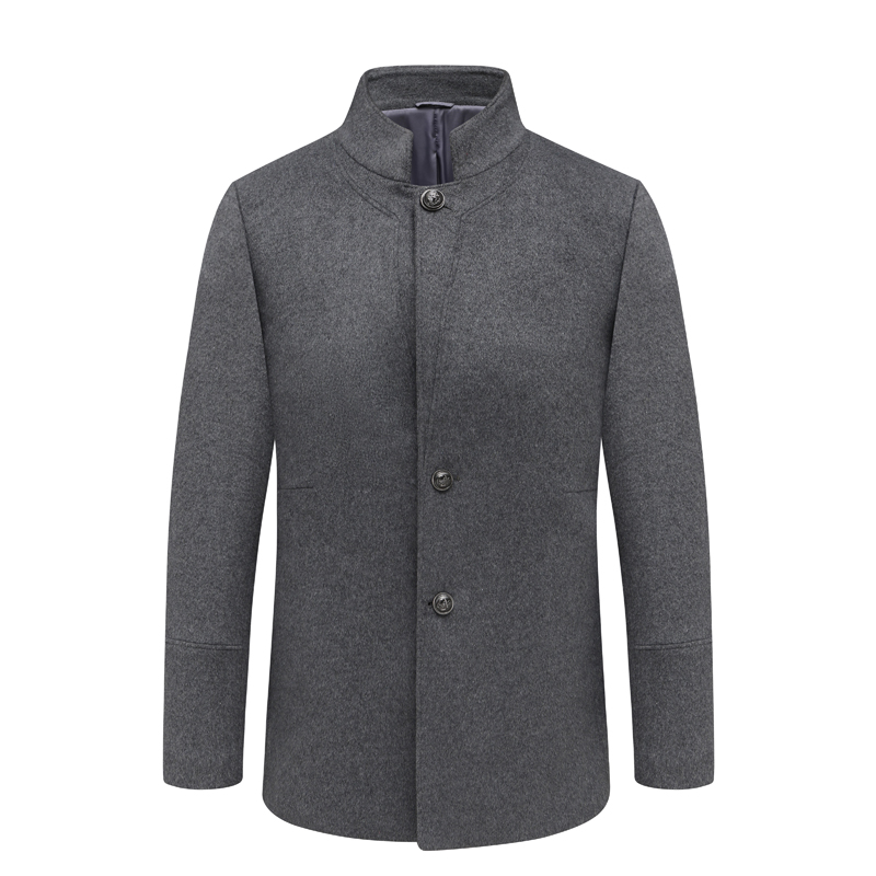 AB51邦纳秋冬男式毛呢大衣 羊毛直排扣休闲保暖外套 时尚都市