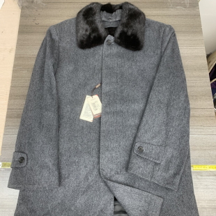 直播冬季高货翻领羊绒大衣外套 可拆卸领水貂毛皮【貂绒】内胆