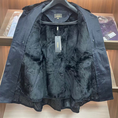 H1135凯冬季男皮草风衣 水貂毛领兔毛皮胆 羊绒休闲外套 年关高货