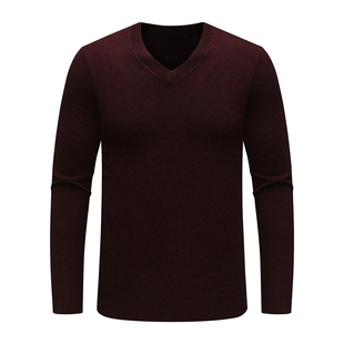 羊毛休闲毛衣 舒适有弹力 暗红 羊毛衫 AB853邦纳男式