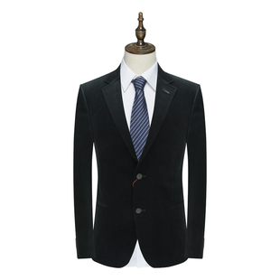 AB988邦纳男式春秋西服 两粒扣后中开衩商务休闲西装 黑色
