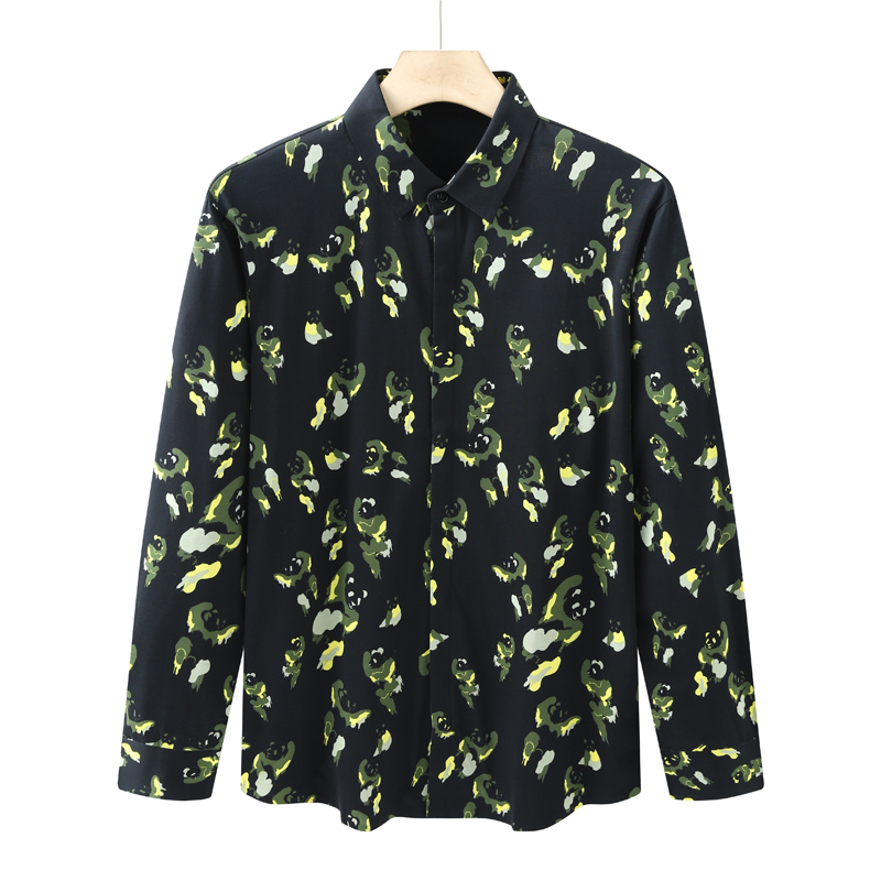 CA1038 机场货 卡春秋男式长袖衬衫 棉开衫休闲商务上衣 黑色弹力