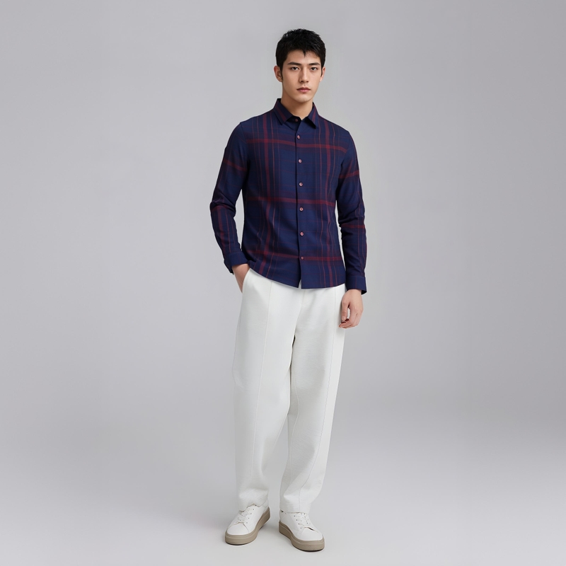 CA779 机场货 卡 春秋男式长袖衬衫 羊毛百搭商务休闲上衣弹力