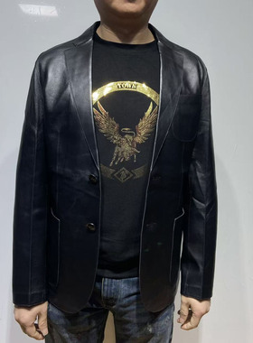 H1291春秋男士皮衣 绵羊皮革商务休闲外套 时尚都市 105668