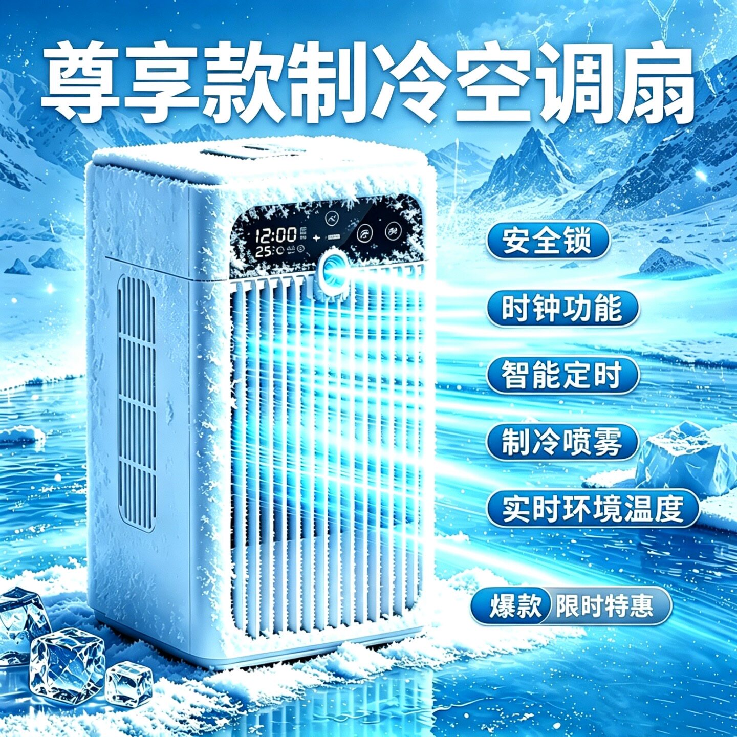 空调扇制冷风扇水冷风机冷气扇制迷你风扇