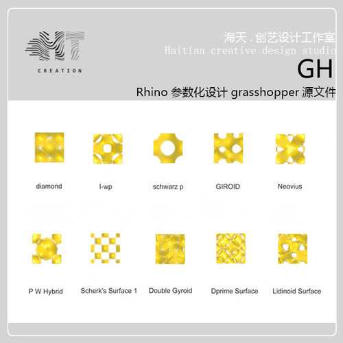 各种周期函数极小曲面模型grasshopper参数化程序授权一键安装