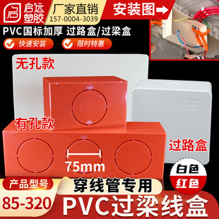 PVC厚线管过梁盒穿线神器过路盒阻燃明装布线箱过线盒拼装过梁盒