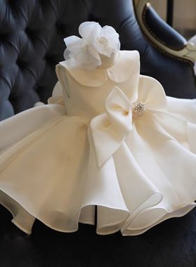 女童晚礼服儿童花童公主裙蓬蓬纱夏婚礼生日主持钢琴走秀演出礼服