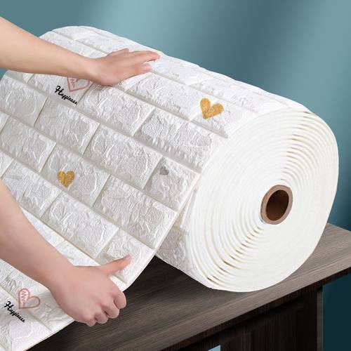 墙纸自粘加厚3d立体墙贴纸防水防潮卧室儿童房装饰壁纸出租房遮丑