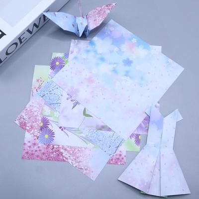 正方形双面印花樱花彩纸儿童手工折纸幼儿园千纸鹤叠纸制作材料