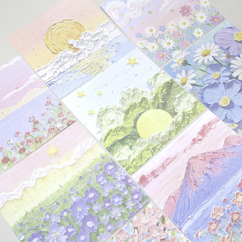 15厘米田园风风景花卉油画手工纸彩色文艺创意折纸DIY叠千纸鹤