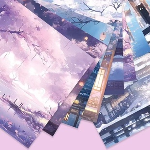 梦幻樱花风景手工纸彩色创意艺术纸张古分高颜值叠千纸鹤折纸