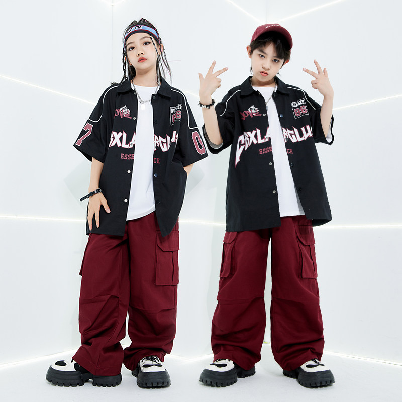 街舞儿童潮服演出服套装hiphop图片