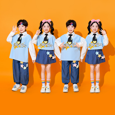 儿童演出服小学生运动会学院风啦啦操合唱服表演服幼儿园班服秋季