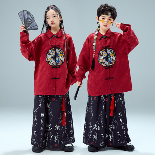 元旦中国风演出服儿童合唱表演