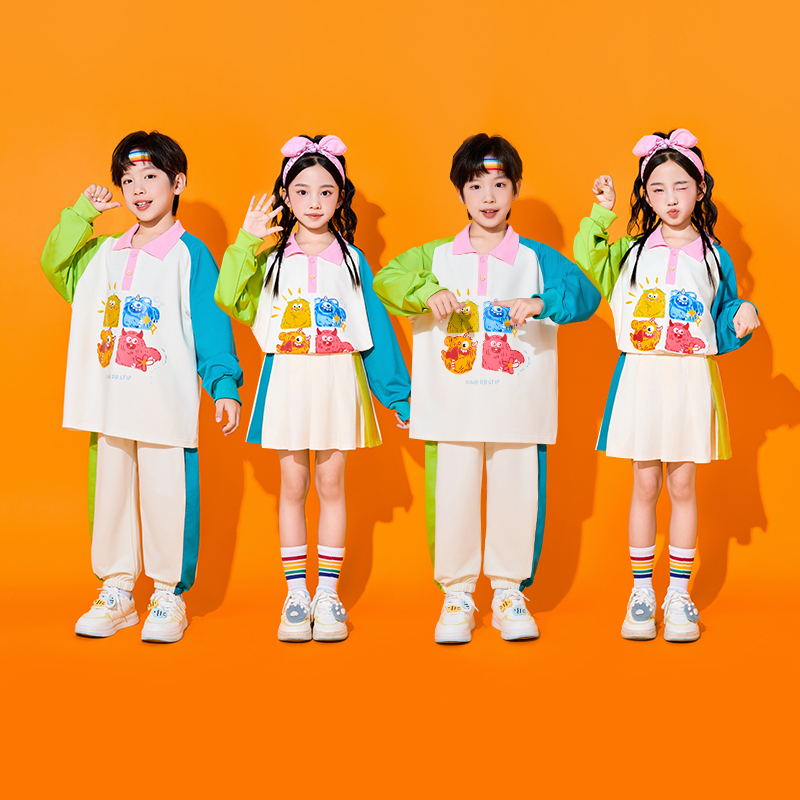 儿童演出服小学生运动会开幕式学院风啦啦操卡通表演服幼儿园班服