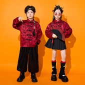 元 旦演出服女童合唱服表演服古装 男童唐装 儿童中国风服装 街舞套装