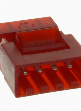 3-641437-4 矩形连接器4POS插头3.96mm公引脚红色IDC锡自由悬挂直