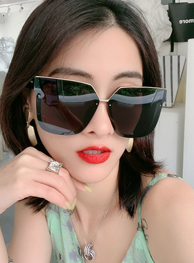 大框偏光墨镜女抗UV百搭方形韩版潮超大圆脸显瘦防晒太阳眼镜