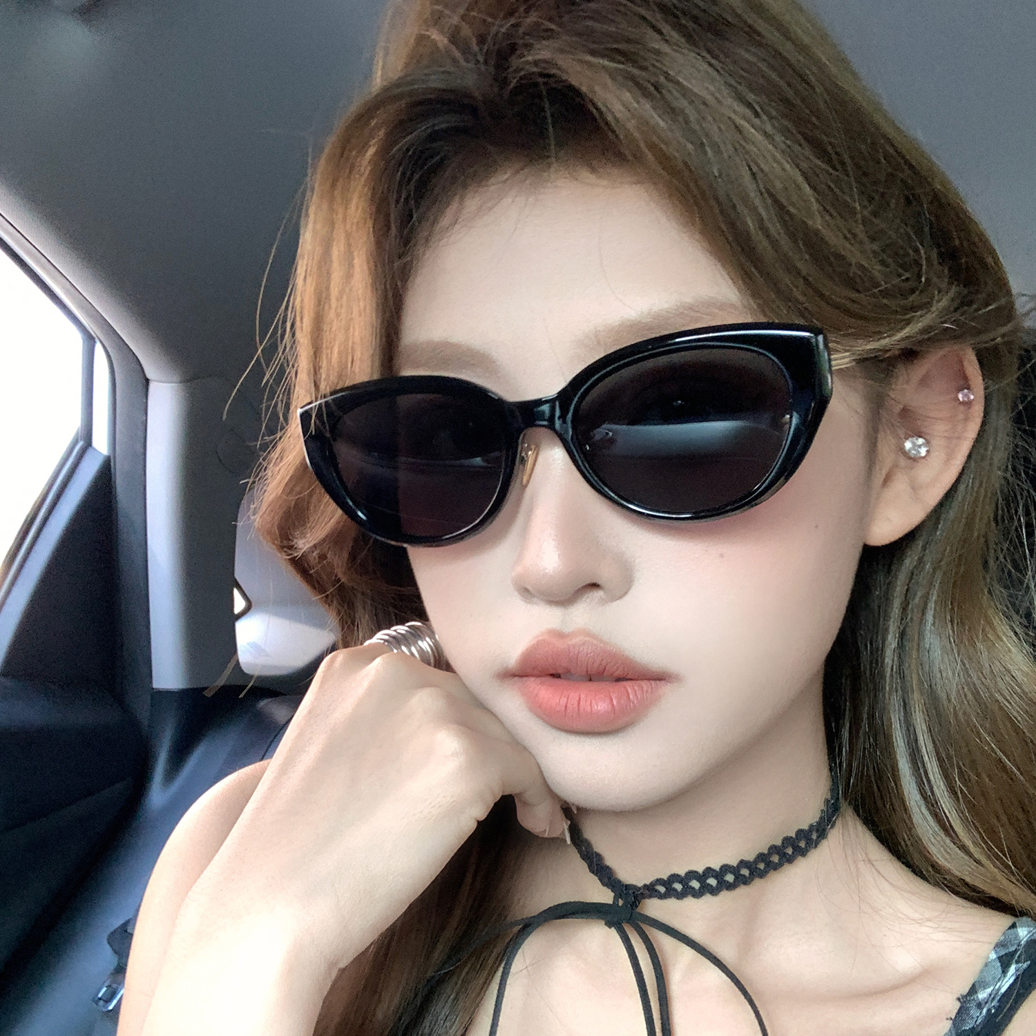 新款复古大框猫眼太阳镜女ins