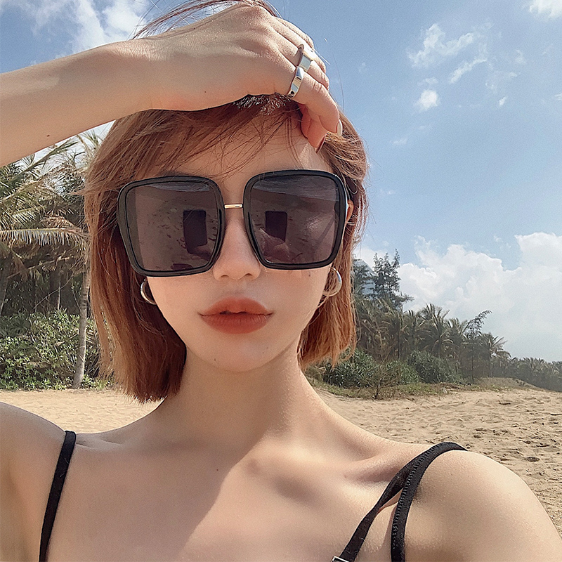 墨镜女大圆脸显瘦潮街拍ins网红度假防紫外线眼镜女太阳镜超大框