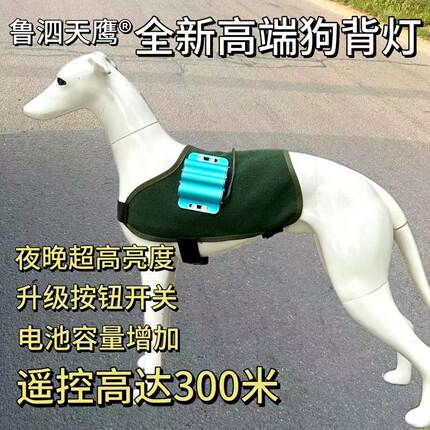 新款升级防水鲁泗天鹰狗带灯夜追踪灯狗狗夜跑照明灯夜视灯狗背灯
