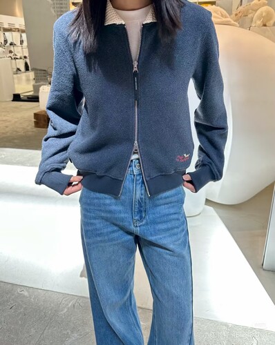 NOW M HIGH设计师品牌24秋冬新款针织运动翻领外套女
