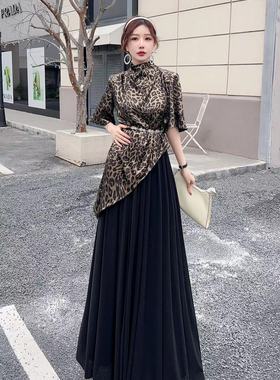 夏季新款时尚豹纹衬衫女小众上衣洋气减龄衬衣潮61366