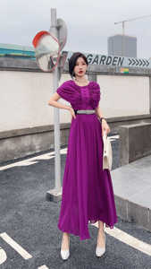 雪纺小众设计减龄连衣裙大摆显瘦夏季新款气质别致长裙女61039