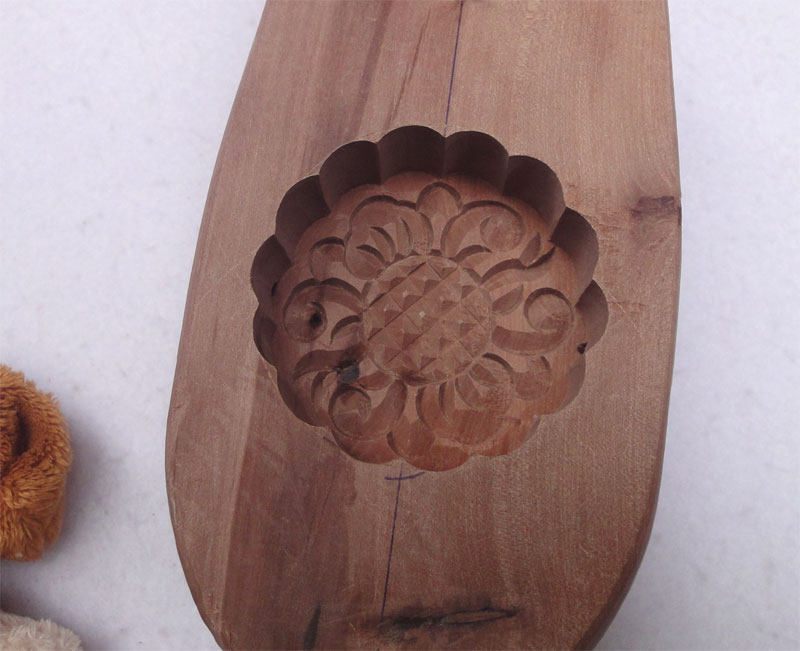 陈年老货太阳花型木质模具中秋月饼模具烘焙磕子全花纹木质模具