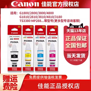 G4810连供墨盒 GL890墨水 G2800 G1810 G2810 G4800 G1800 G3800 打印机打印头喷头 佳能原装 G3810 黑色彩色