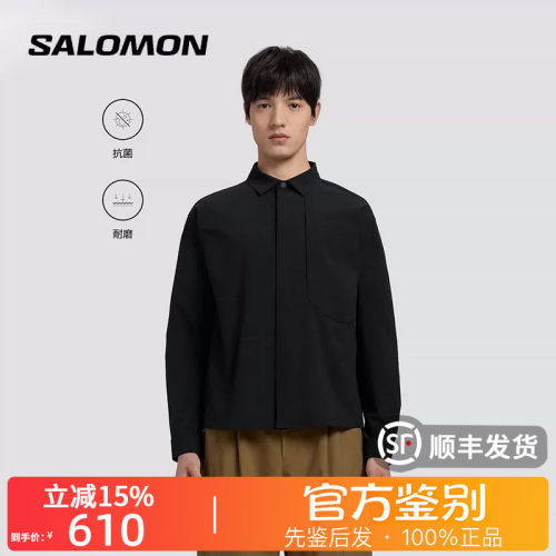 SALOMON萨洛蒙正品SS26 PL LS WOVEN户外衬衫男款LOGO白标C29193